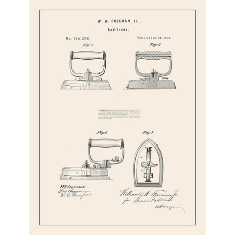 Laundry Patent I Gold Ornate Wood Framed Art Print with Double Matting by Barnes, Victoria