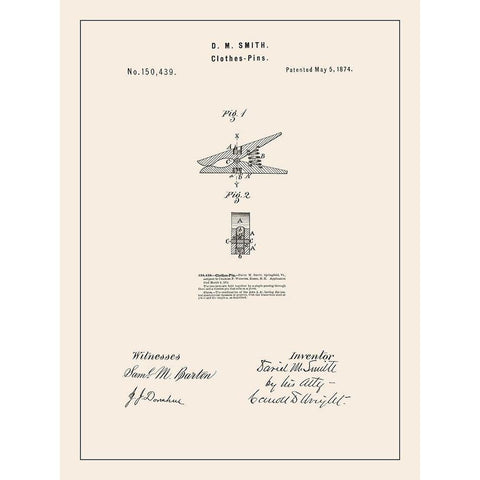 Laundry Patent II Gold Ornate Wood Framed Art Print with Double Matting by Barnes, Victoria