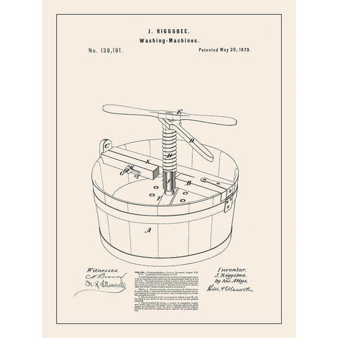 Laundry Patent III Black Modern Wood Framed Art Print by Barnes, Victoria