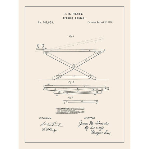 Laundry Patent IV White Modern Wood Framed Art Print by Barnes, Victoria