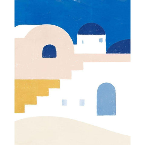 Simple Santorini I Black Modern Wood Framed Art Print with Double Matting by Barnes, Victoria