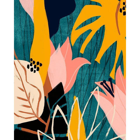 Lily Lagoon I White Modern Wood Framed Art Print by Vess, June Erica