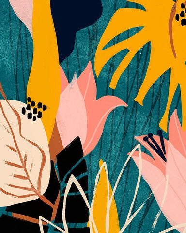 Lily Lagoon I White Modern Wood Framed Art Print with Double Matting by Vess, June Erica