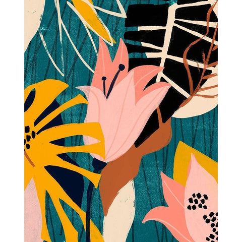 Lily Lagoon II White Modern Wood Framed Art Print by Vess, June Erica