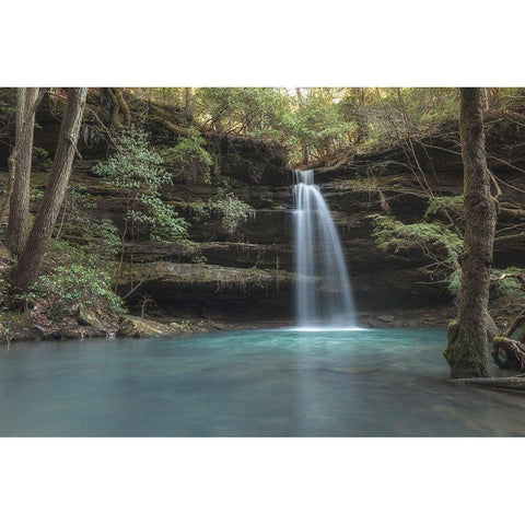 Crystal Blue Black Modern Wood Framed Art Print with Double Matting by Head, Danny