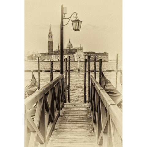 Vintage Venice II Black Modern Wood Framed Art Print with Double Matting by Head, Danny