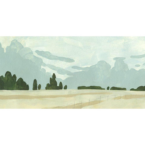 Farmland Study I Gold Ornate Wood Framed Art Print with Double Matting by Caroline, Emma