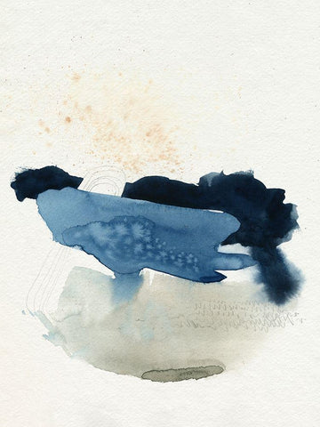 Deep Valley Blues I Black Ornate Wood Framed Art Print with Double Matting by Popp, Grace