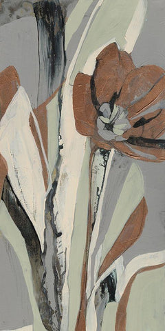 Tulip Puzzle I Black Ornate Wood Framed Art Print with Double Matting by Goldberger, Jennifer