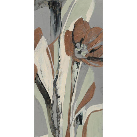 Tulip Puzzle I White Modern Wood Framed Art Print by Goldberger, Jennifer