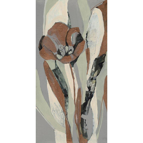 Tulip Puzzle II White Modern Wood Framed Art Print by Goldberger, Jennifer