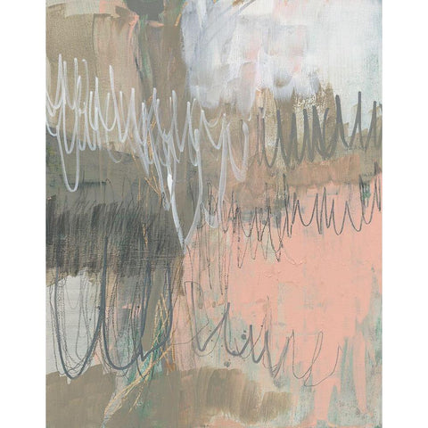 Twombly Script I Black Modern Wood Framed Art Print with Double Matting by Goldberger, Jennifer