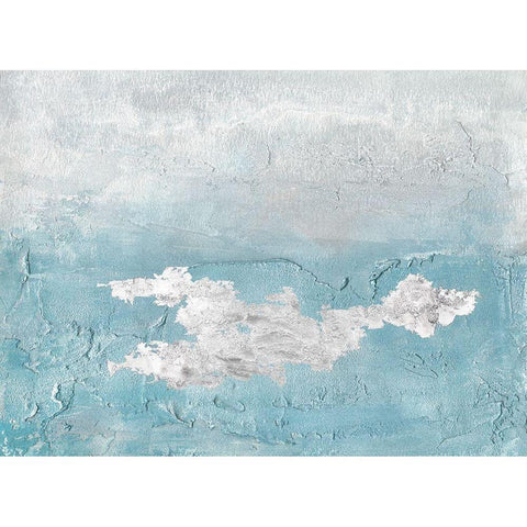 Blue Mist I White Modern Wood Framed Art Print by Bramma, Lila