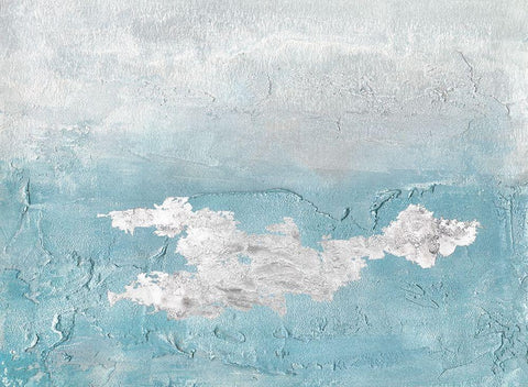 Blue Mist I White Modern Wood Framed Art Print with Double Matting by Bramma, Lila