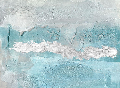Blue Mist II Black Ornate Wood Framed Art Print with Double Matting by Bramma, Lila