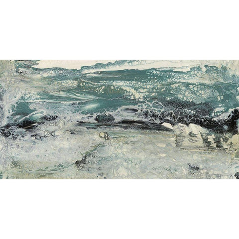 Teal Seascape I Gold Ornate Wood Framed Art Print with Double Matting by Bramma, Lila