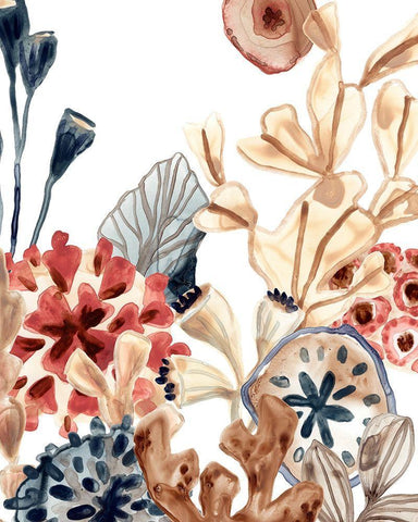 Ocean Chorus III White Modern Wood Framed Art Print with Double Matting by Vess, June Erica