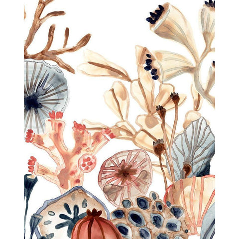 Ocean Chorus IV White Modern Wood Framed Art Print by Vess, June Erica