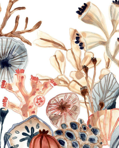 Ocean Chorus IV White Modern Wood Framed Art Print with Double Matting by Vess, June Erica