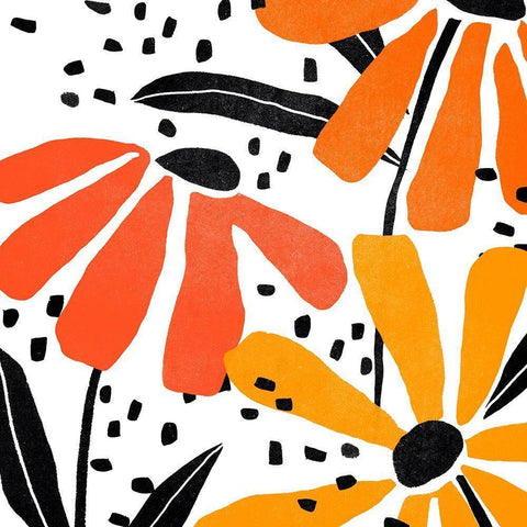 Modern Paper Garden II Black Modern Wood Framed Art Print with Double Matting by Vess, June Erica