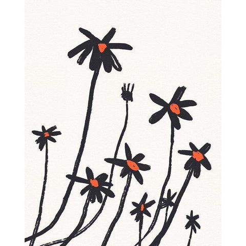 Young Coneflowers I White Modern Wood Framed Art Print by Green, Jacob