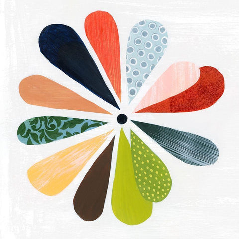 Quilted Flower I Black Modern Wood Framed Art Print by Popp, Grace