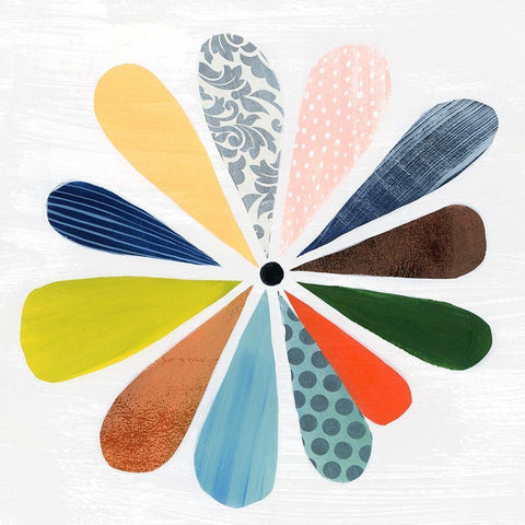 Quilted Flower II White Modern Wood Framed Art Print with Double Matting by Popp, Grace