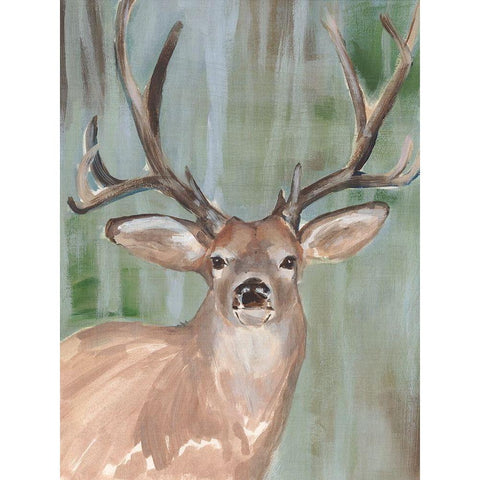 Roaming Buck I Gold Ornate Wood Framed Art Print with Double Matting by Warren, Annie