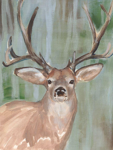 Roaming Buck I Black Ornate Wood Framed Art Print with Double Matting by Warren, Annie