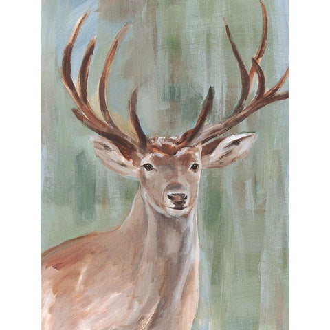 Roaming Buck II Gold Ornate Wood Framed Art Print with Double Matting by Warren, Annie