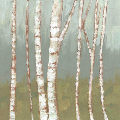 Simple Birchline II Gold Ornate Wood Framed Art Print with Double Matting by Goldberger, Jennifer