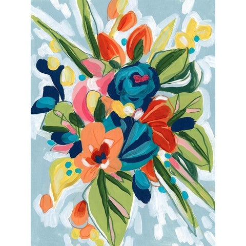 Petal Pop I Black Modern Wood Framed Art Print by Vess, June Erica