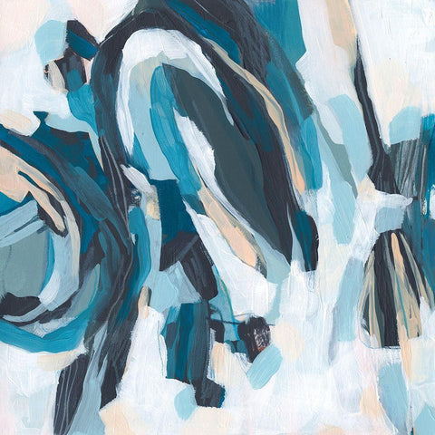 Blue Tundra I White Modern Wood Framed Art Print by Vess, June Erica