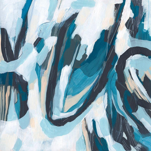 Blue Tundra II White Modern Wood Framed Art Print by Vess, June Erica