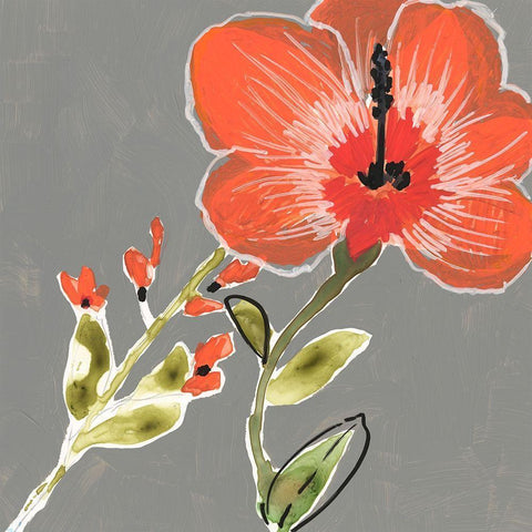 Tropic Botanicals III White Modern Wood Framed Art Print by Goldberger, Jennifer