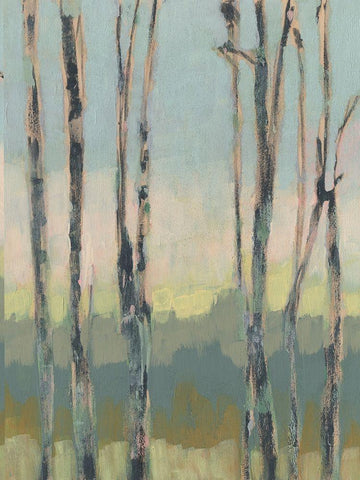 Horizon Through the Trees II White Modern Wood Framed Art Print with Double Matting by Goldberger, Jennifer