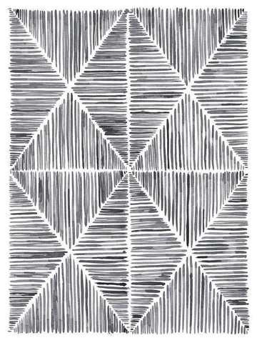 Vibrato II White Modern Wood Framed Art Print with Double Matting by Lam, Vanna