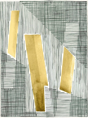 Shadow Screen II White Modern Wood Framed Art Print with Double Matting by Lam, Vanna