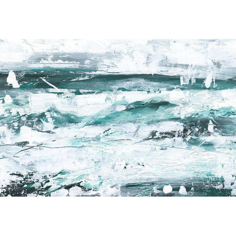 Misty Waves II White Modern Wood Framed Art Print by Harper, Ethan