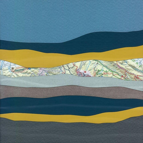 Mountain Series #39 Black Modern Wood Framed Art Print with Double Matting by Rau, Lorelle
