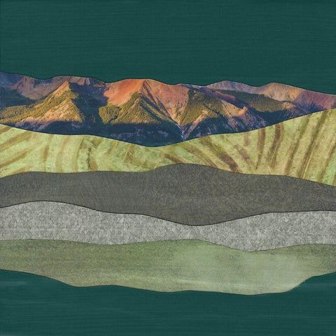 Mountain Series #153 White Modern Wood Framed Art Print with Double Matting by Rau, Lorelle