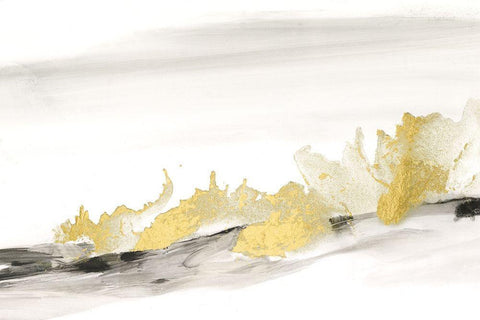 Gold on the Horizon II White Modern Wood Framed Art Print with Double Matting by Harper, Ethan