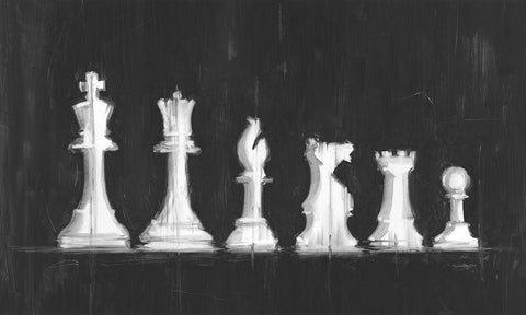 Starting Line Up II White Modern Wood Framed Art Print with Double Matting by Harper, Ethan