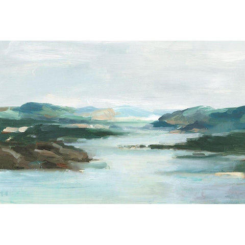 Misty Cove I White Modern Wood Framed Art Print by Harper, Ethan
