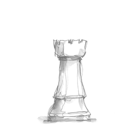 Chess Piece Study V White Modern Wood Framed Art Print by Harper, Ethan