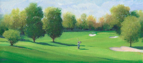 Fairway Shot I White Modern Wood Framed Art Print with Double Matting by OToole, Tim