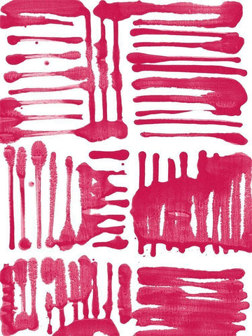 Custom Red Stripes II Black Ornate Wood Framed Art Print with Double Matting by Fuchs, Jodi