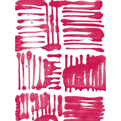 Custom Red Stripes II Gold Ornate Wood Framed Art Print with Double Matting by Fuchs, Jodi