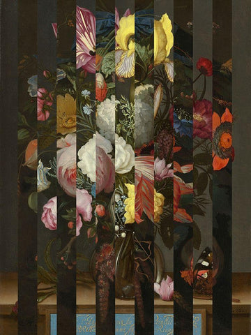 Masked Flemish Bouquet II Black Ornate Wood Framed Art Print with Double Matting by Green, Jacob