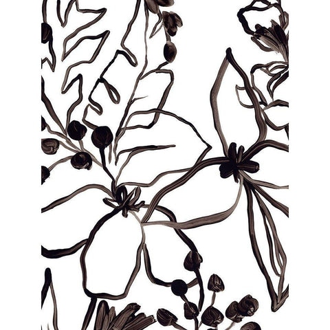 Tropical Outlines IV Gold Ornate Wood Framed Art Print with Double Matting by Vess, June Erica